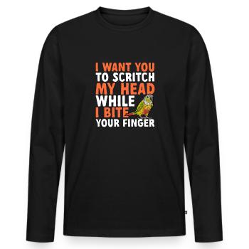 Molinasittich Perroquet Oiseau Perruche du Soleil - T-shirt manches longues Premium bio Homme - noir - Devant - Nico (187cm)