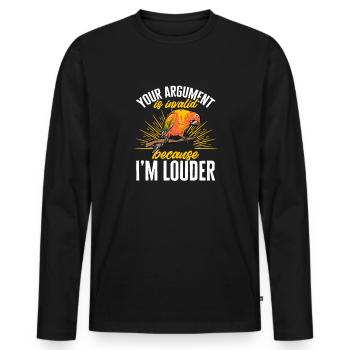 Molinasittich Perroquet Oiseau Perruche du Soleil - T-shirt manches longues Premium bio Homme - noir - Devant - Nico (187cm)