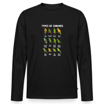 Molinasittich Perroquet Oiseau Perruche du Soleil - T-shirt manches longues Premium bio Homme - noir - Devant - Nico (187cm)
