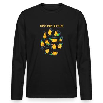 Molinasittich Perroquet Oiseau Perruche du Soleil - T-shirt manches longues Premium bio Homme - noir - Devant - Nico (187cm)