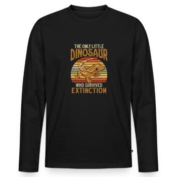 Lézard Gecko couronné Herpétologiste des reptiles - T-shirt manches longues Premium bio Homme - noir - Devant - Nico (187cm)