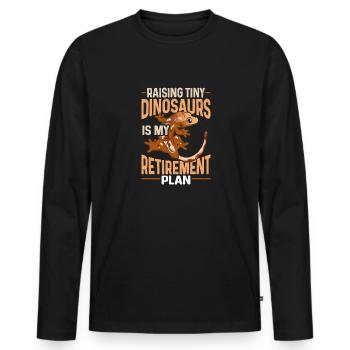 Lézard Gecko couronné Herpétologiste des reptiles - T-shirt manches longues Premium bio Homme - noir - Devant - Nico (187cm)