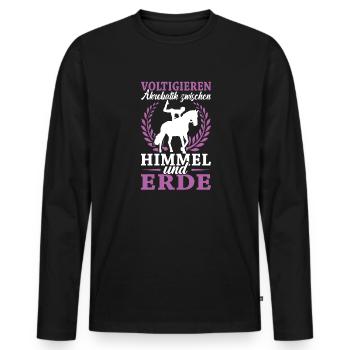 Voltigieren - Männer Premium Bio Langarmshirt - Schwarz - Vorne - Nico (187cm)