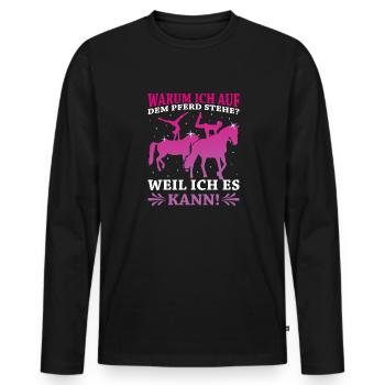 Voltigieren - Männer Premium Bio Langarmshirt - Schwarz - Vorne - Nico (187cm)