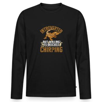 Kronengecko Eidechse Reptil Herpetologe - Männer Premium Bio Langarmshirt - Schwarz - Vorne - Nico (187cm)
