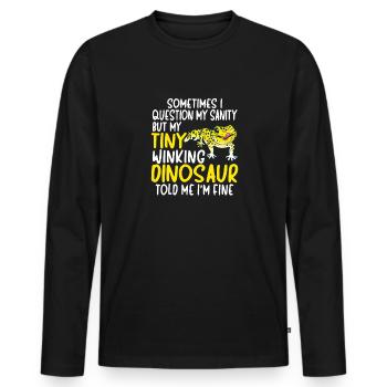 Léopard Gecko Lézard Reptiles Herpétologiste - T-shirt manches longues Premium bio Homme - noir - Devant - Nico (187cm)