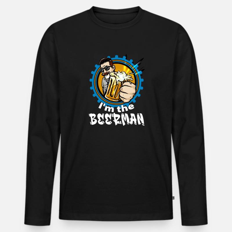 Ich bin der BIER MANN - Männer Premium Bio Langarmshirt - Schwarz