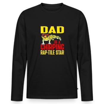 Léopard Gecko Lézard Reptiles Herpétologiste - T-shirt manches longues Premium bio Homme - noir - Devant - Nico (187cm)