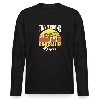 Leopardgecko Eidechse Reptilien Herpetologe - Männer Premium Bio Langarmshirt - Schwarz - Vorne - Nico (187cm)