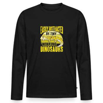 Leopardgecko Eidechse Reptilien Herpetologe - Männer Premium Bio Langarmshirt - Schwarz - Vorne - Nico (187cm)