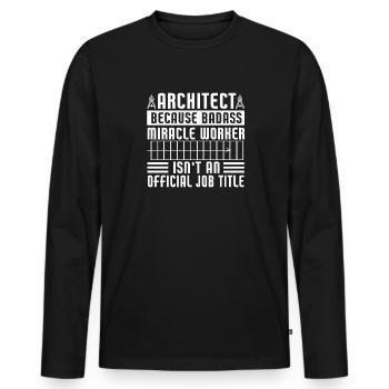Architect Art Architecture Designer - Men's Premium Organic Long Sleeve Shirt - black - Front - Nico (187cm)