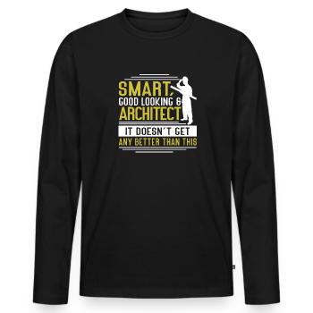 Architect Art Architecture Designer - Men's Premium Organic Long Sleeve Shirt - black - Front - Nico (187cm)