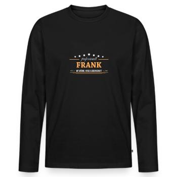 Professionell Frank Name Vorname - Männer Premium Bio Langarmshirt - Schwarz - Vorne - Nico (187cm)