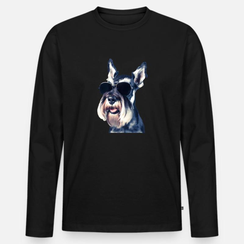 Miniature Schnauzer - Männer Premium Bio Langarmshirt - Schwarz