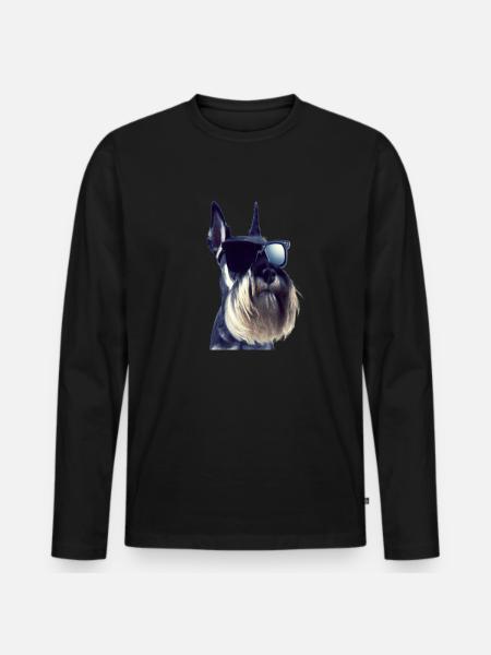 Miniature Schnauzer - Men's Premium Organic Long Sleeve Shirt - black