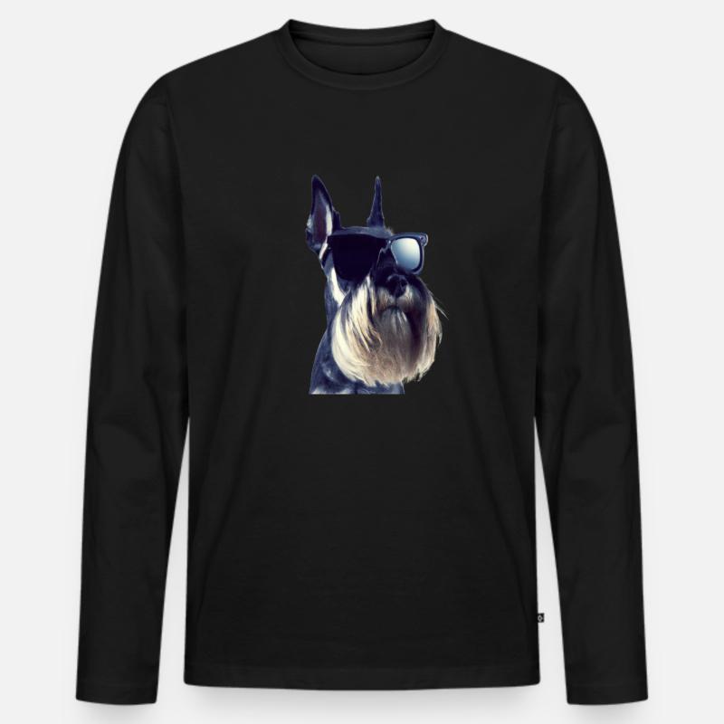 Miniature Schnauzer - Männer Premium Bio Langarmshirt - Schwarz