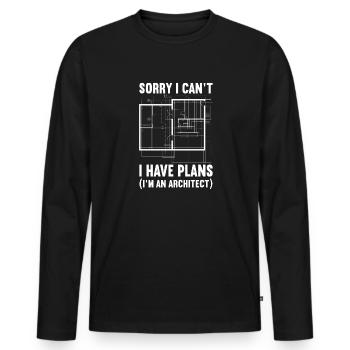 Architect Art Architecture Designer - Men's Premium Organic Long Sleeve Shirt - black - Front - Nico (187cm)