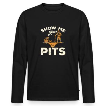 Archaeology Gift Archaeologist - Men's Premium Organic Long Sleeve Shirt - black - Front - Nico (187cm)