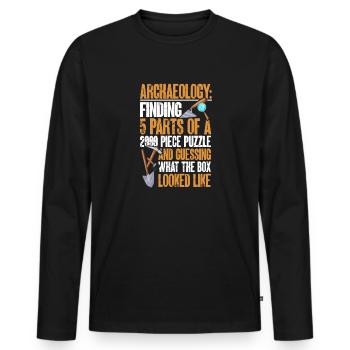 Archäologie Geschenk Archäologe - Männer Premium Bio Langarmshirt - Schwarz - Vorne - Nico (187cm)