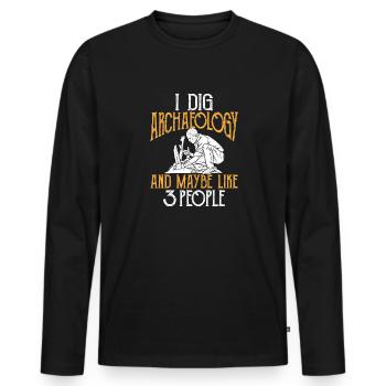 Archaeology Gift Archaeologist - Men's Premium Organic Long Sleeve Shirt - black - Front - Nico (187cm)
