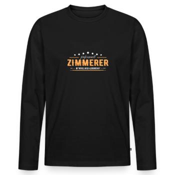Zimmerer - Männer Premium Bio Langarmshirt - Schwarz - Vorne - Nico (187cm)