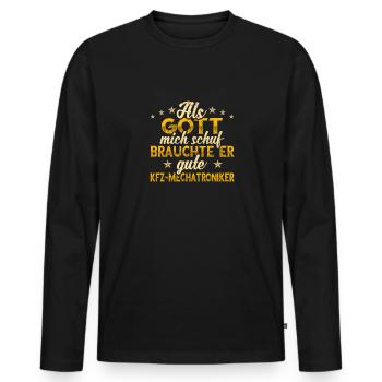 Kfz Mechatroniker - Männer Premium Bio Langarmshirt - Schwarz - Vorne - Nico (187cm)