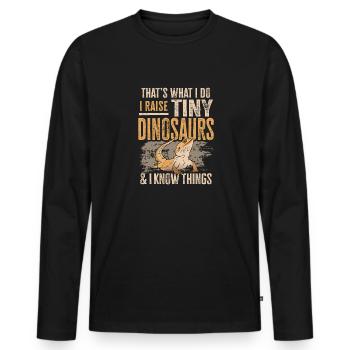 Lézard dragon barbu Herpétologiste des reptiles - T-shirt manches longues Premium bio Homme - noir - Devant - Nico (187cm)