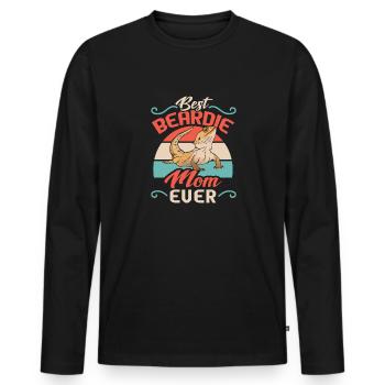 Bartagame Eidechse Reptil Herpetologe - Männer Premium Bio Langarmshirt - Schwarz - Vorne - Nico (187cm)