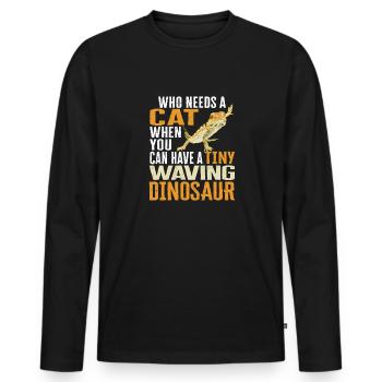 Bartagame Eidechse Reptil Herpetologe - Männer Premium Bio Langarmshirt - Schwarz - Vorne - Nico (187cm)