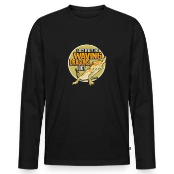 Bartagame Eidechse Reptil Herpetologe - Männer Premium Bio Langarmshirt - Schwarz - Vorne - Nico (187cm)