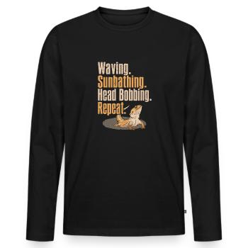 Bartagame Eidechse Reptil Herpetologe - Männer Premium Bio Langarmshirt - Schwarz - Vorne - Nico (187cm)