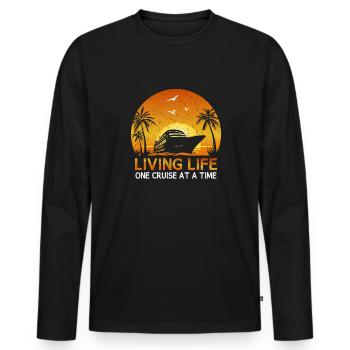 Live Live One Cruise Zu Einem Zeitschiff - Männer Premium Bio Langarmshirt - Schwarz - Vorne - Nico (187cm)