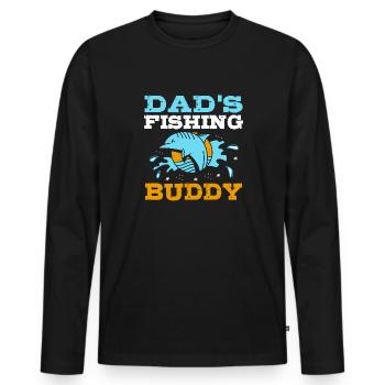 Fathers Fishing Buddy Father And Son Fishing Trip - Men's Premium Organic Long Sleeve Shirt - black - Front - Nico (187cm)