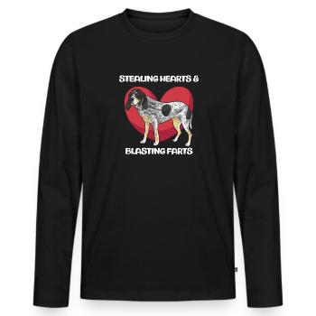 Bluetick Coonhound Gift Funny Saying - Men's Premium Organic Long Sleeve Shirt - black - Front - Nico (187cm)
