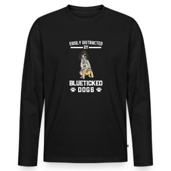 Bluetick Coonhound Gift Funny Saying - Men's Premium Organic Long Sleeve Shirt - black - Front - Nico (187cm)
