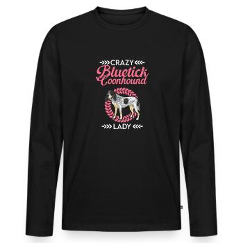 Bluetick Coonhound Gift Funny Saying - Men's Premium Organic Long Sleeve Shirt - black - Front - Nico (187cm)