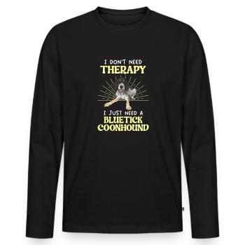 Bluetick Coonhound Gift Funny Saying - Men's Premium Organic Long Sleeve Shirt - black - Front - Nico (187cm)