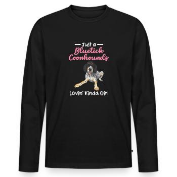 Bluetick Coonhound Gift Funny Saying - Men's Premium Organic Long Sleeve Shirt - black - Front - Nico (187cm)