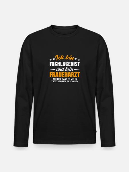Fachlagerist - Männer Premium Bio Langarmshirt - Schwarz