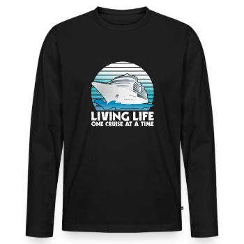 Live Live One Cruise Zu Einem Zeitschiff - Männer Premium Bio Langarmshirt - Schwarz - Vorne - Nico (187cm)