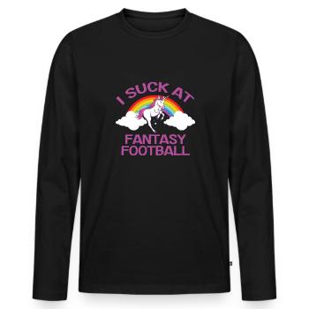 I Suck On The Fantasy Football Loser - Men's Premium Organic Long Sleeve Shirt - black - Front - Nico (187cm)