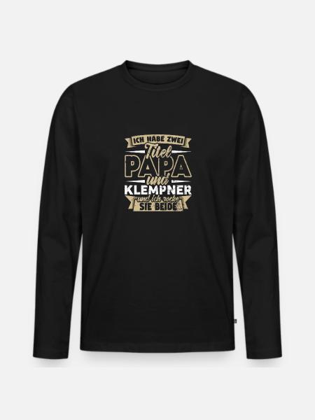 Klempner - Männer Premium Bio Langarmshirt - Schwarz