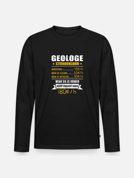 Geologe - Männer Premium Bio Langarmshirt - Schwarz