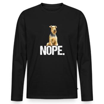 Airedale Terrier Hund - Männer Premium Bio Langarmshirt - Schwarz - Vorne - Nico (187cm)