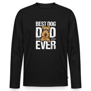 Airedale Terrier Hund - Männer Premium Bio Langarmshirt - Schwarz - Vorne - Nico (187cm)