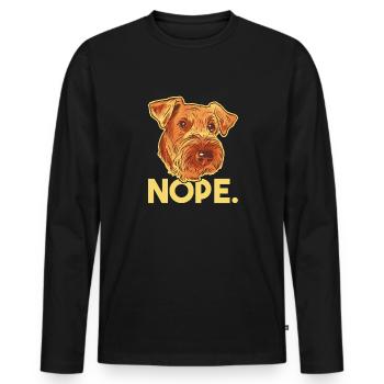 Airedale Terrier Hund - Männer Premium Bio Langarmshirt - Schwarz - Vorne - Nico (187cm)