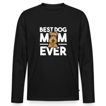 Airedale Terrier Hund - Männer Premium Bio Langarmshirt - Schwarz - Vorne - Nico (187cm)
