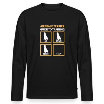 Airedale Terrier Hund - Männer Premium Bio Langarmshirt - Schwarz - Vorne - Nico (187cm)