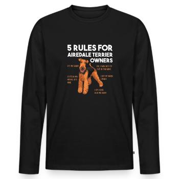 Airedale Terrier Hund - Männer Premium Bio Langarmshirt - Schwarz - Vorne - Nico (187cm)