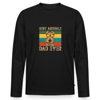Airedale Terrier Hund - Männer Premium Bio Langarmshirt - Schwarz - Vorne - Nico (187cm)